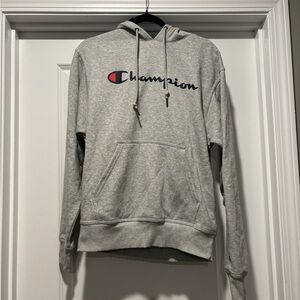 CHAMPION Athleticwear Gray Logo Hoodie Sweatshirt Size Small